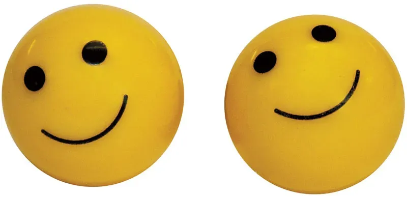 Weldtite Smiley Valve Caps In Yellow 