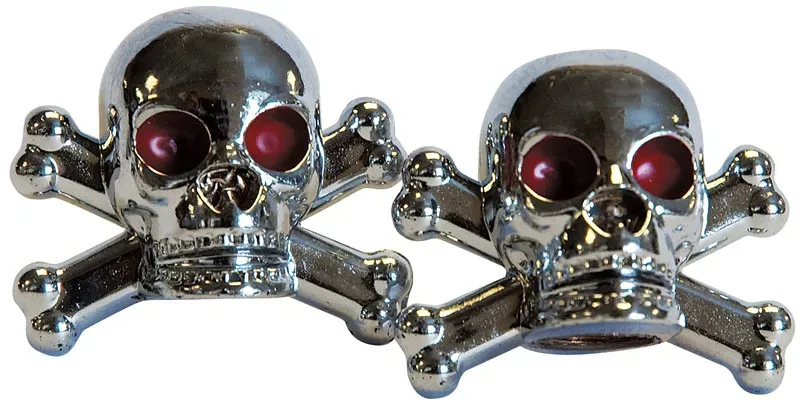 Weldtite Skull Valve Caps In Silver 