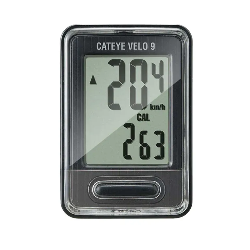 Cateye Velo 9 Wired Cycle Computer: BLACK 