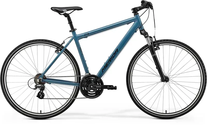 2025 Merida Crossway 10-V SE Hybrid Bike In Blue/Black