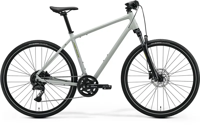 2027 Merida Crossway 300 Hybrid Bike - Matt Early Moss Grey/Green