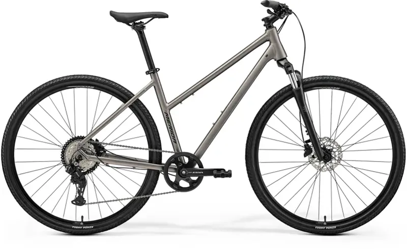 2026 Merida Crossway 20 Women's Trekking Bike in Silk Warm Slate Grey/Black