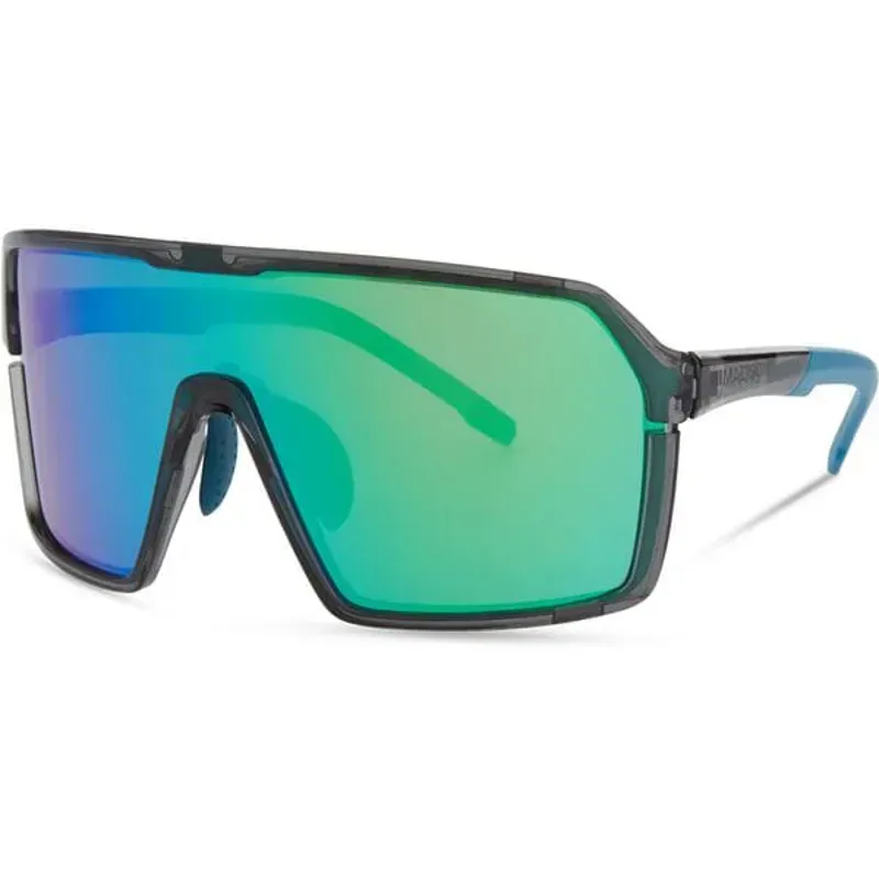 Madison Crypto Sunglasses Crystal Gloss Smoke/Green Mirror Lens 