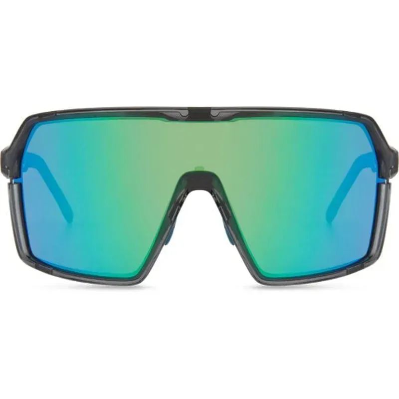 Madison Crypto Sunglasses Crystal Gloss Smoke/Green Mirror Lens -3