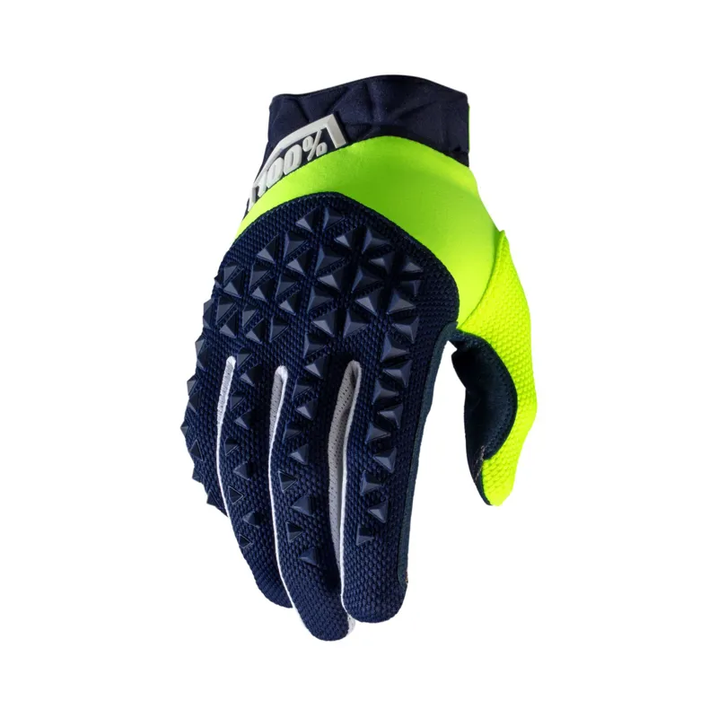 100 Percent Airmatic Glove Navy / Fluo Yellow