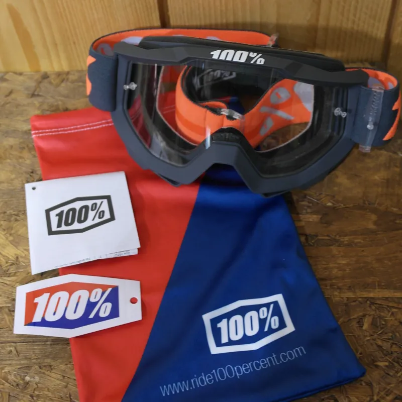 100 Percent GOGGLE MATTE GUNMETAL CLEAR LENS-5