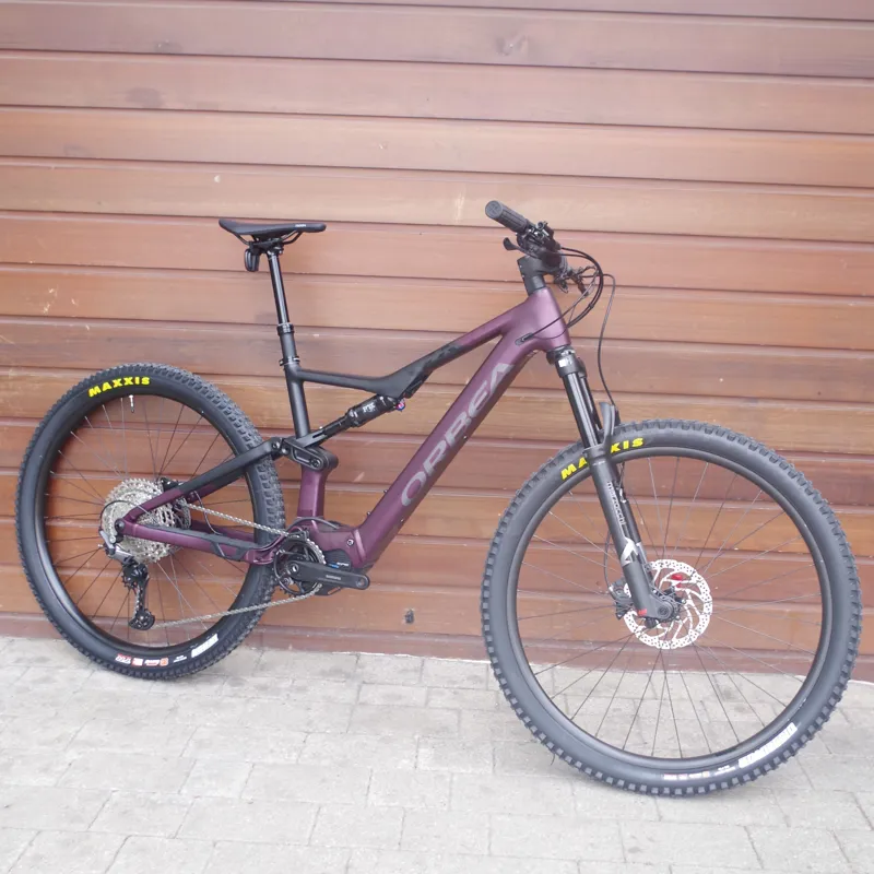 2024 Orbea Rise H30 Electric Mountain Bike in Mulberry and black