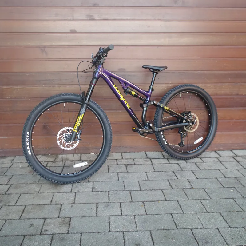 2026 Whyte Bikes T-140 27 Full Suspension Mountain Bike Gloss Purple/Black/Yellow-5