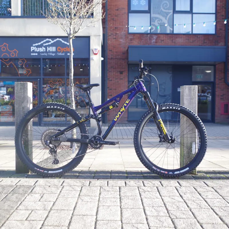 2026 Whyte Bikes T-140 27 Full Suspension Mountain Bike Gloss Purple/Black/Yellow-8