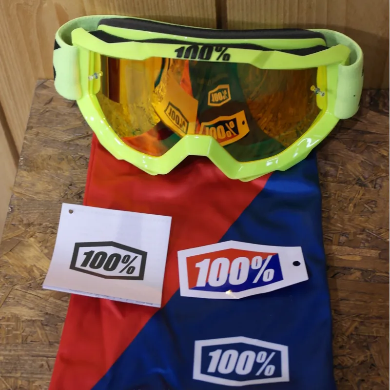 100 Percent ACCURI GOGGLE FLUO YELLOW RED MIRROR LENS
