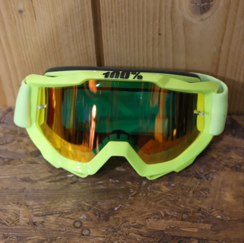 100 Percent ACCURI GOGGLE FLUO YELLOW RED MIRROR LENS