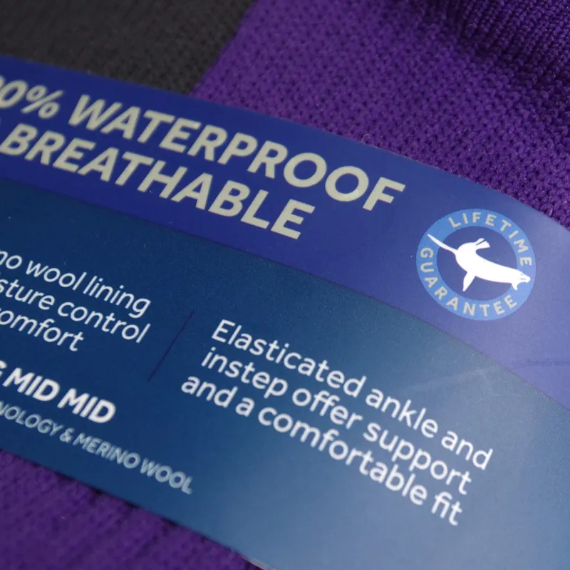 Sealskinz Hiking Mid Mid Grey/Purple Medium Waterproof socks-5