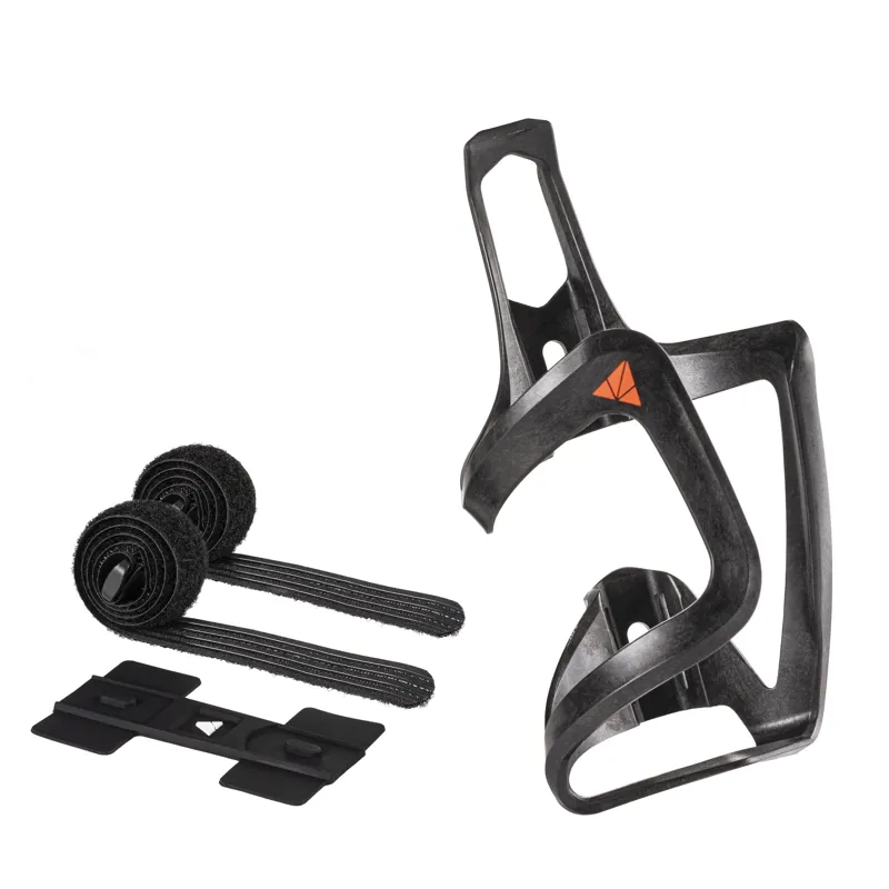 Granite AUX Carbon Side Loading Bottle Cage and Strap Black with straps