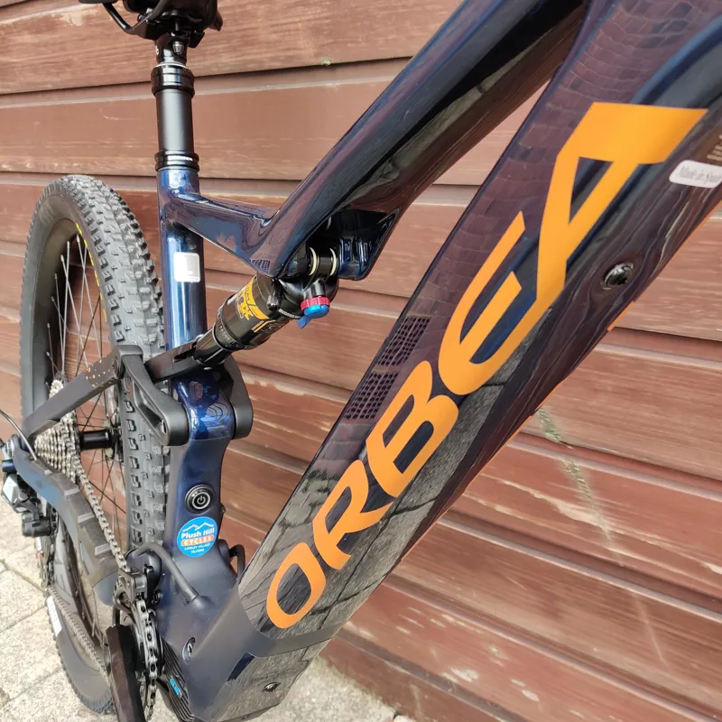 Orbea Rise M20 29er 2022 Carbon Electric Full Sus MTB - Blue/Gold Large-4