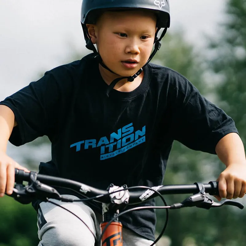 Transition TBC Kids T-Shirt Split Logo Black Cyan
