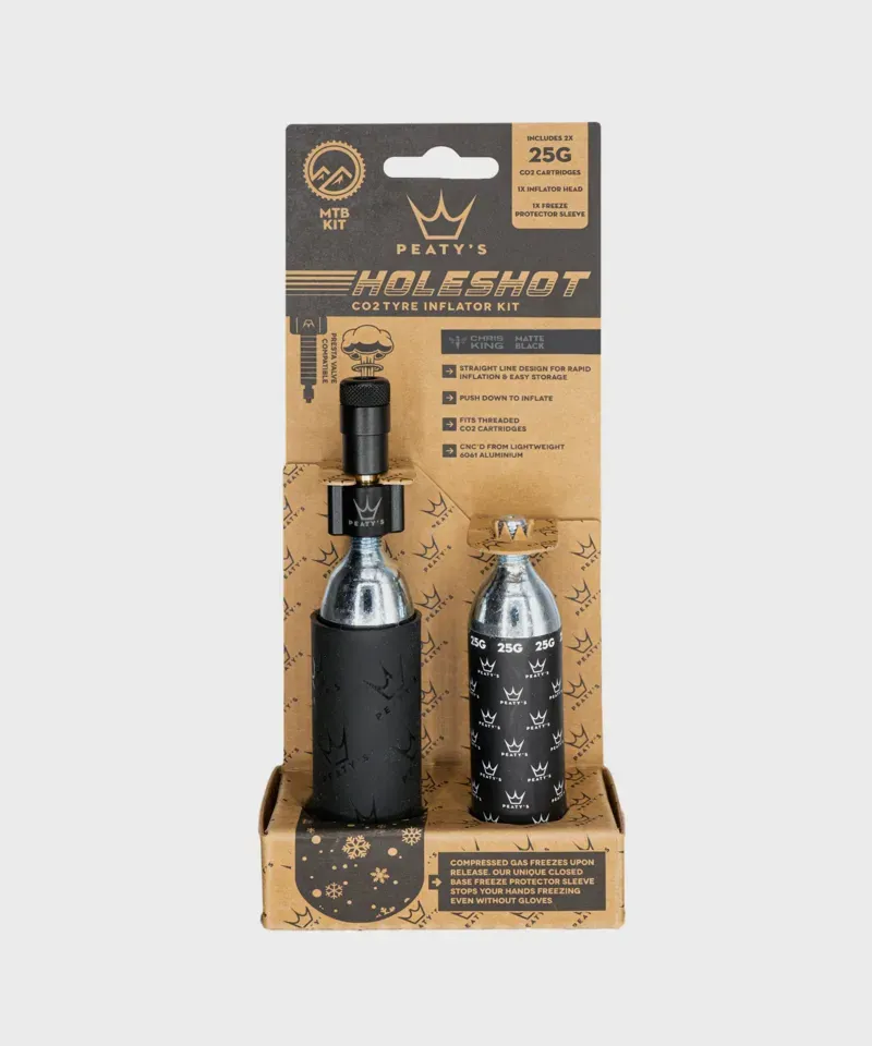 Peatys Holeshot CO2 Tyre Inflator MTB 25g Black