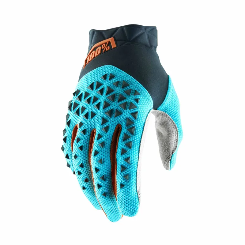 100 Percent Airmatic Glove Grey/ Ice Blue/ Bronze