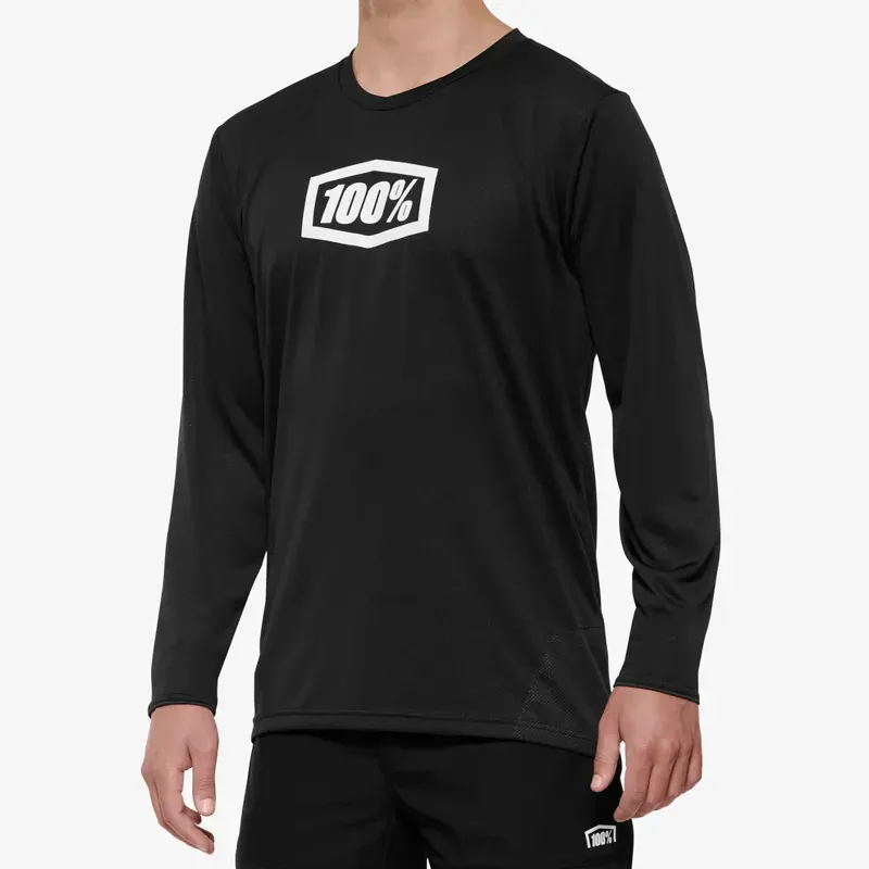 100% Ridecamp Long Sleeve Jersey in Black