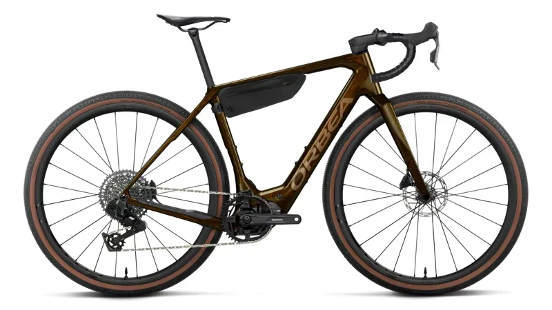 2027 Orbea Denna M31e Electric Gravel Bike - Caramel Carbon View/Golden Sand